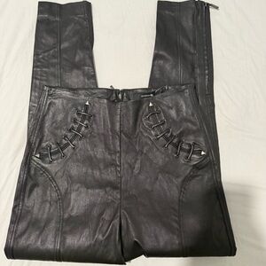 Dundas x Revolve Women’s Grommet and Lacing Leather Pants - L